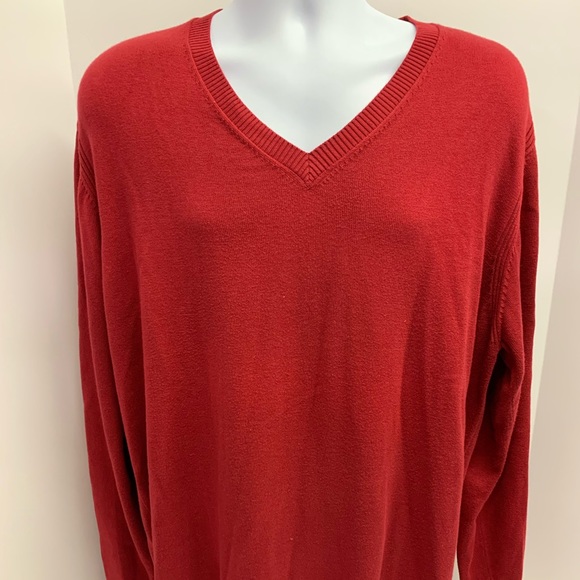 Carroll & Co. Red V-Neck Sweater Size XXL